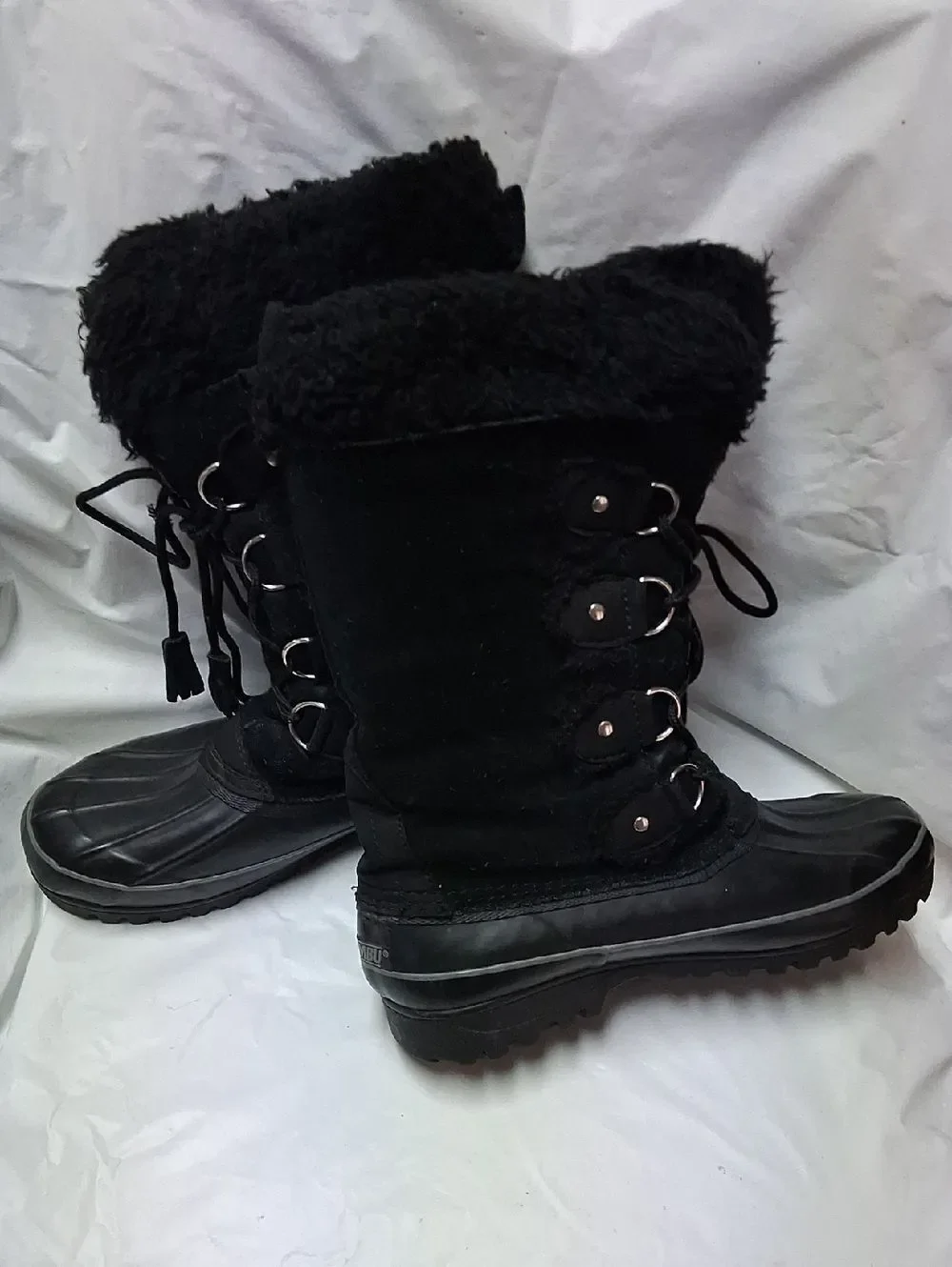 Khombu Black Faux Fur Winter Boots - Women's Cold-Weather Boot Sz 8